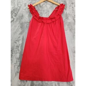 Anthropologie Dress‎ Womens 6 Red Fei Carambola Ruffled Sleeveless Lined Mini